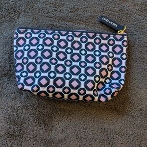Estee Lauder Pink and Black Geometric Women's Makeup Bag